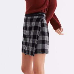 NWOT Madewell Plaid Wool Button Wrap Skirt